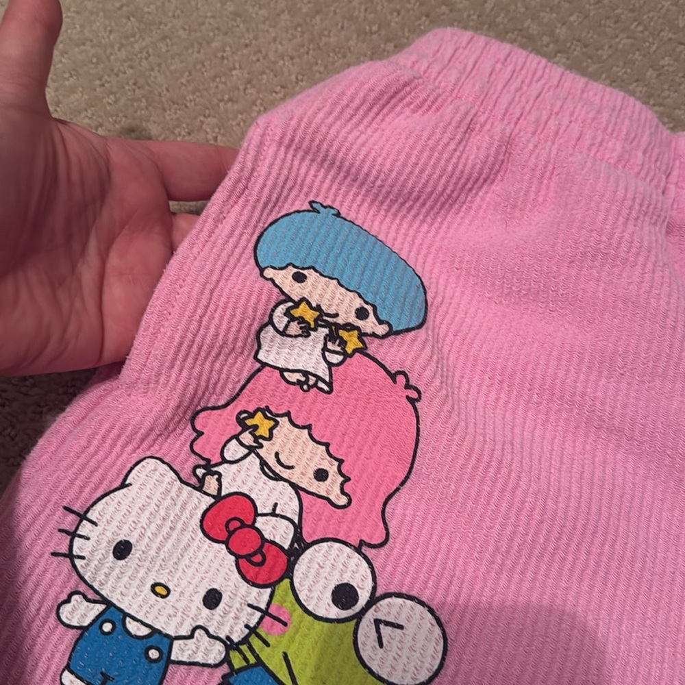 Sanrio Hello Kitty Pink Graphic Crop Top and Shorts - Picture 10 of 11